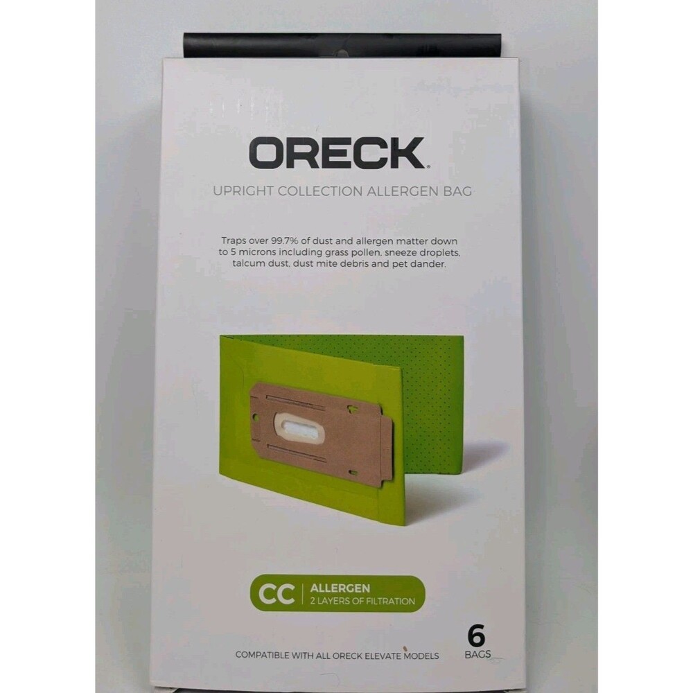 Oreck CC Allergen Vacuum Bags 6 Pack Genuine Upright Collection Elevate Models